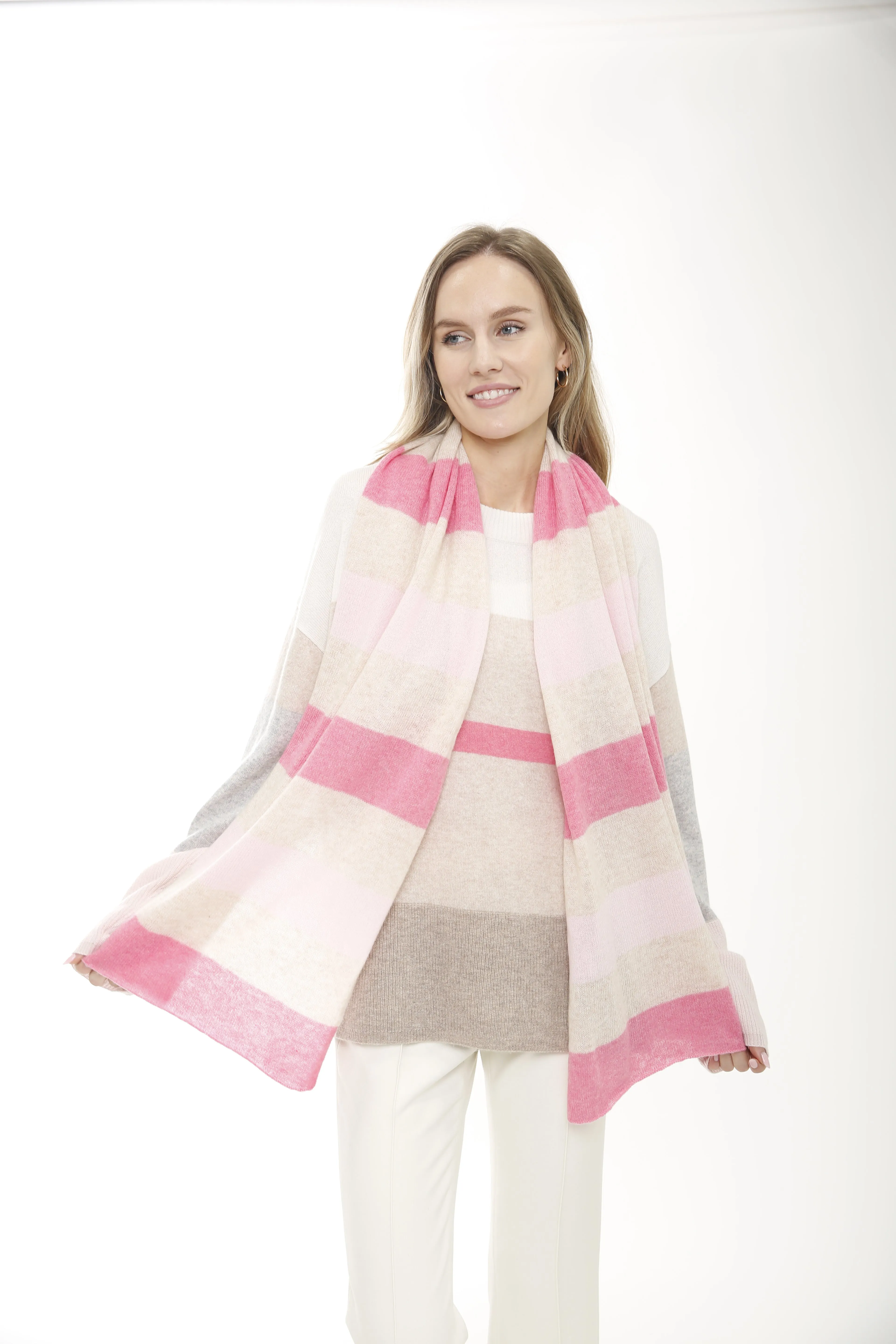 100% Cashmere Striped Scarf