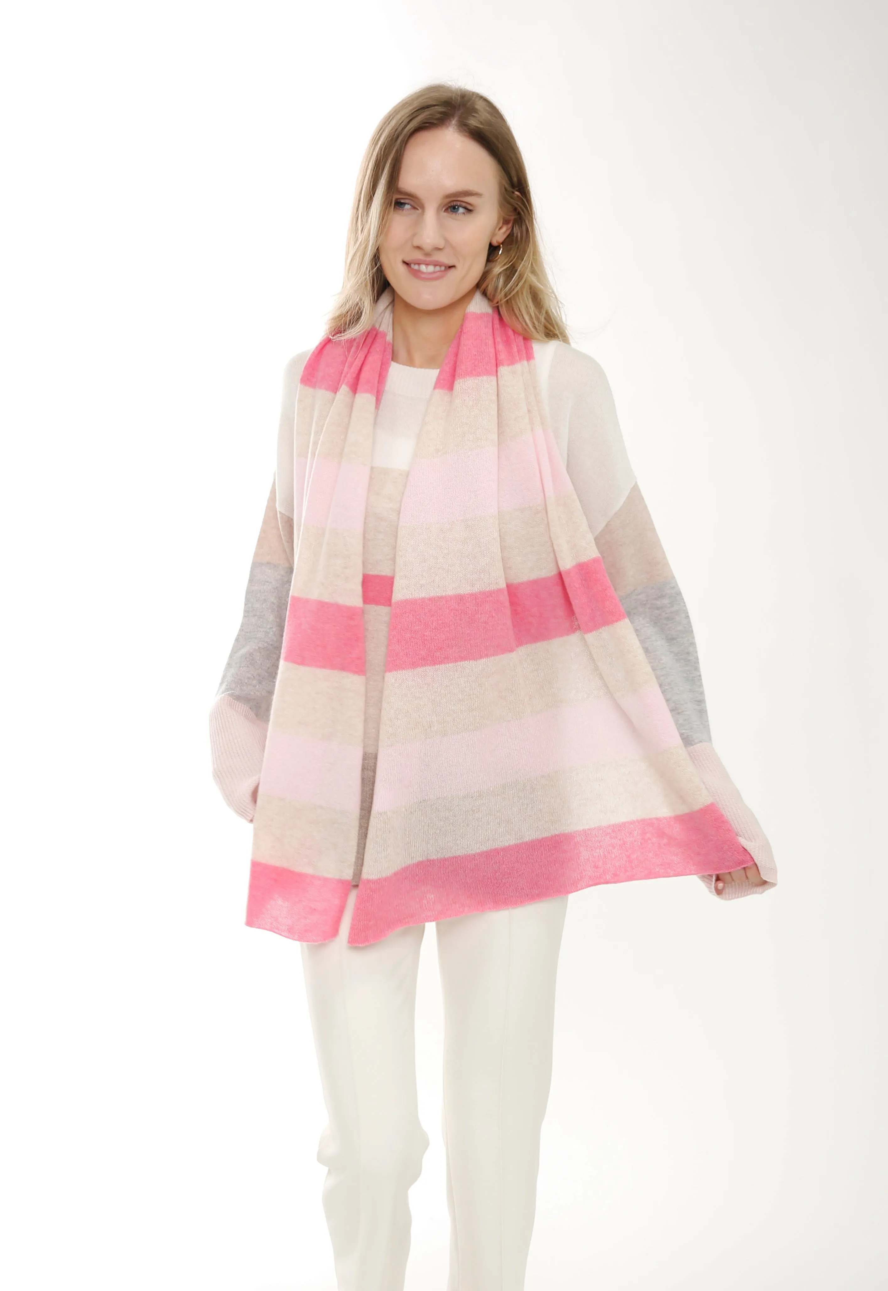 100% Cashmere Striped Scarf