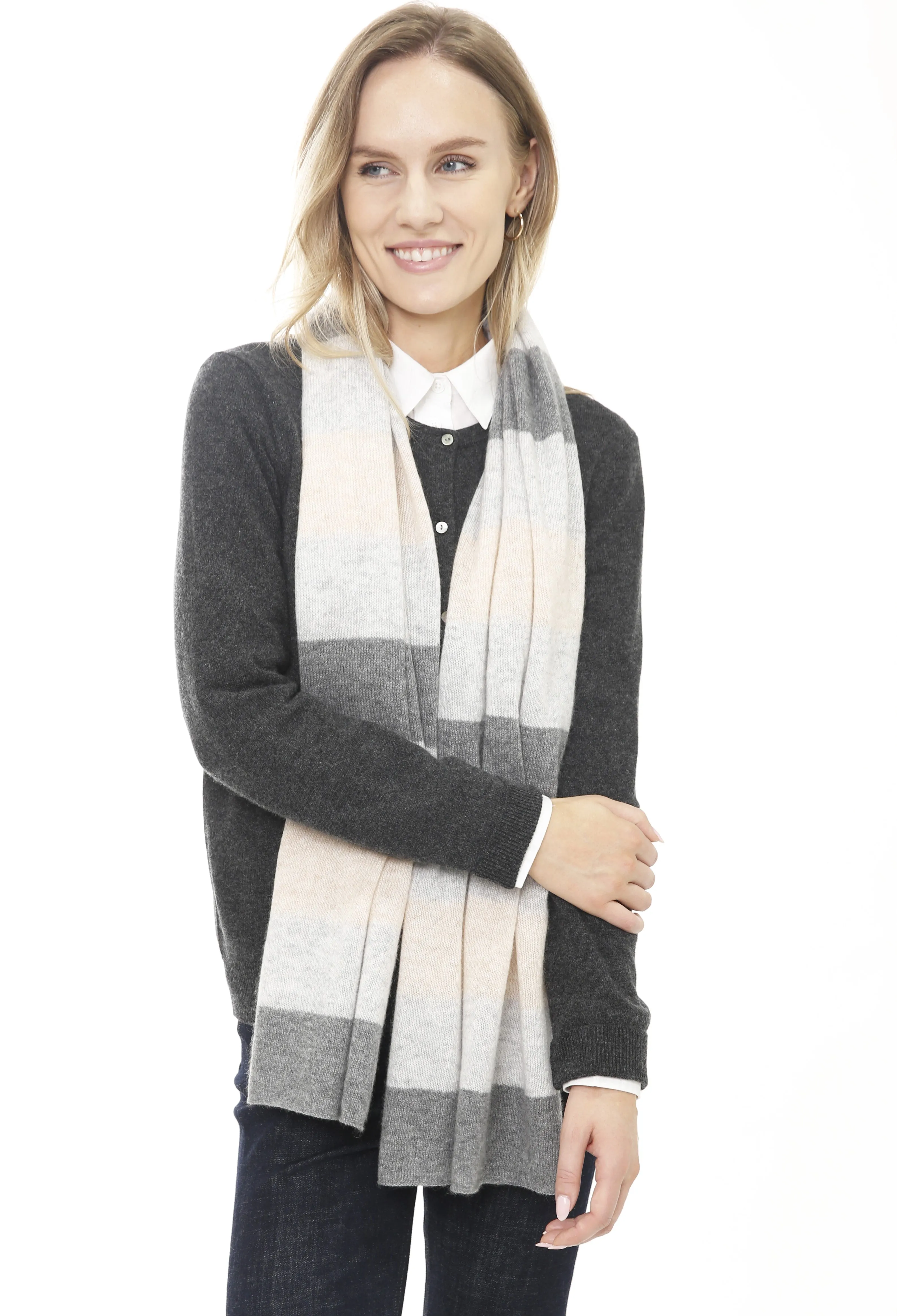 100% Cashmere Striped Scarf