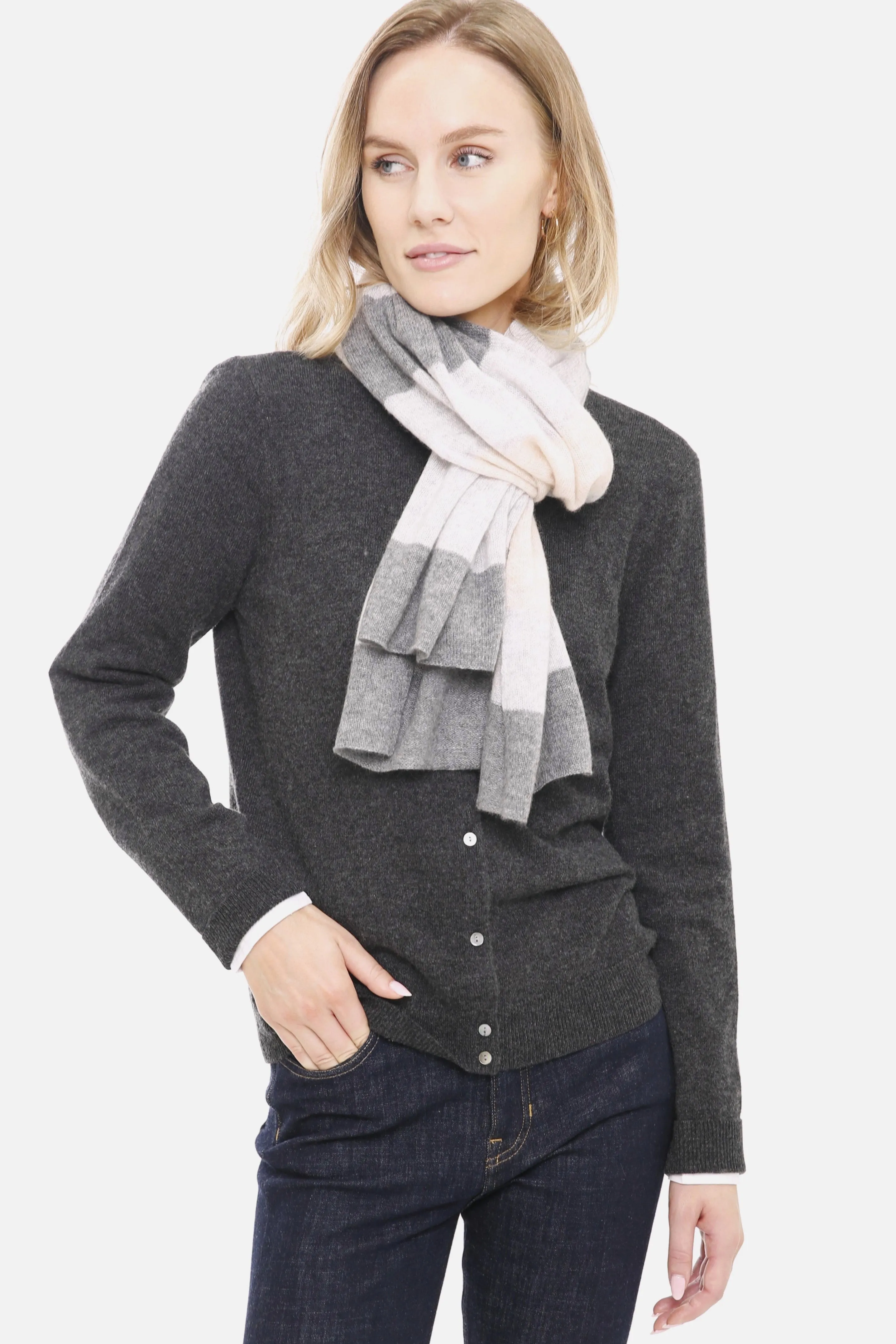 100% Cashmere Striped Scarf