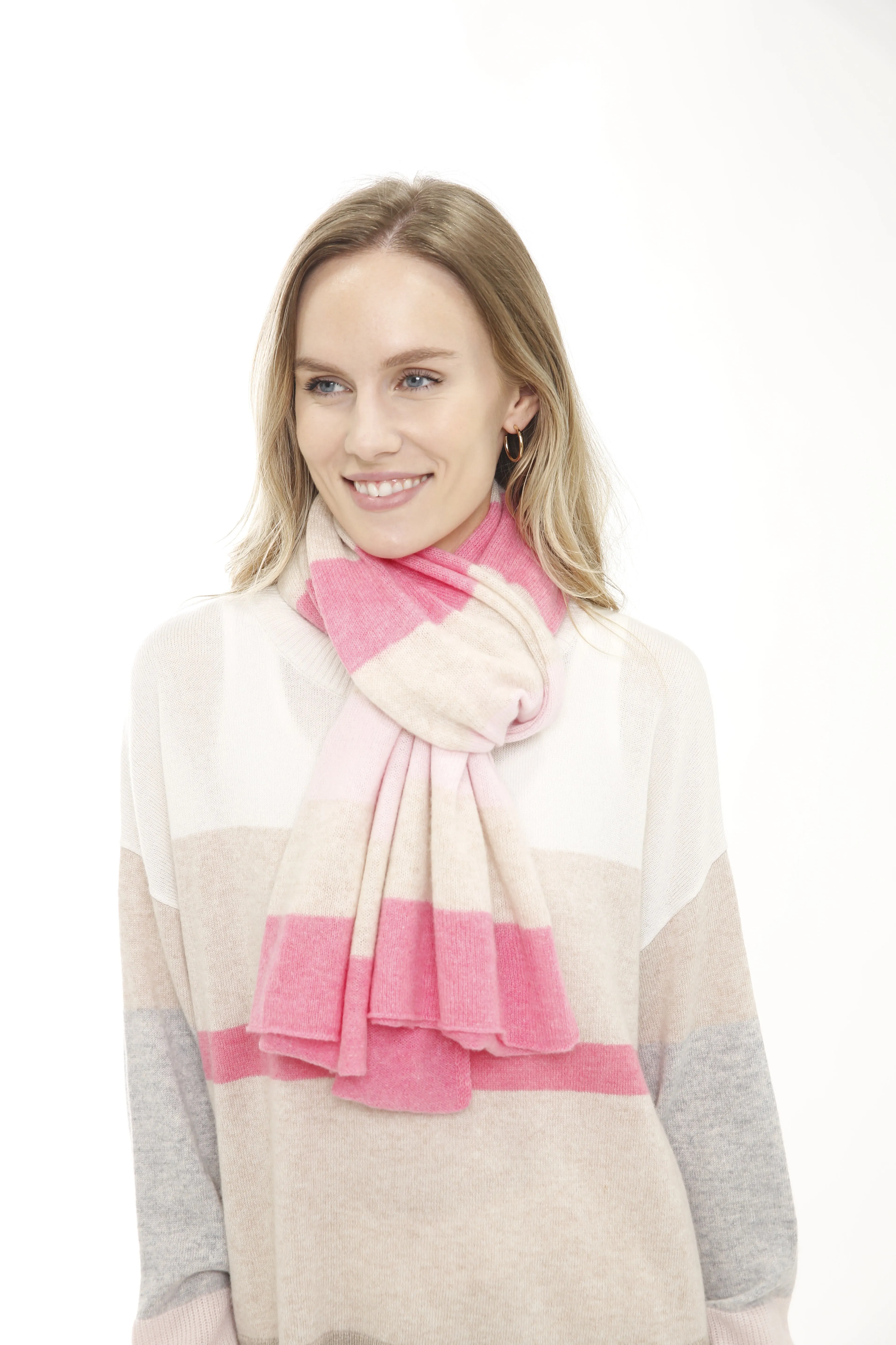 100% Cashmere Striped Scarf