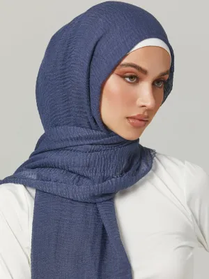 1pc Women's Solid Color Pleated Headband Scarf, Basic Classic Head Wrap