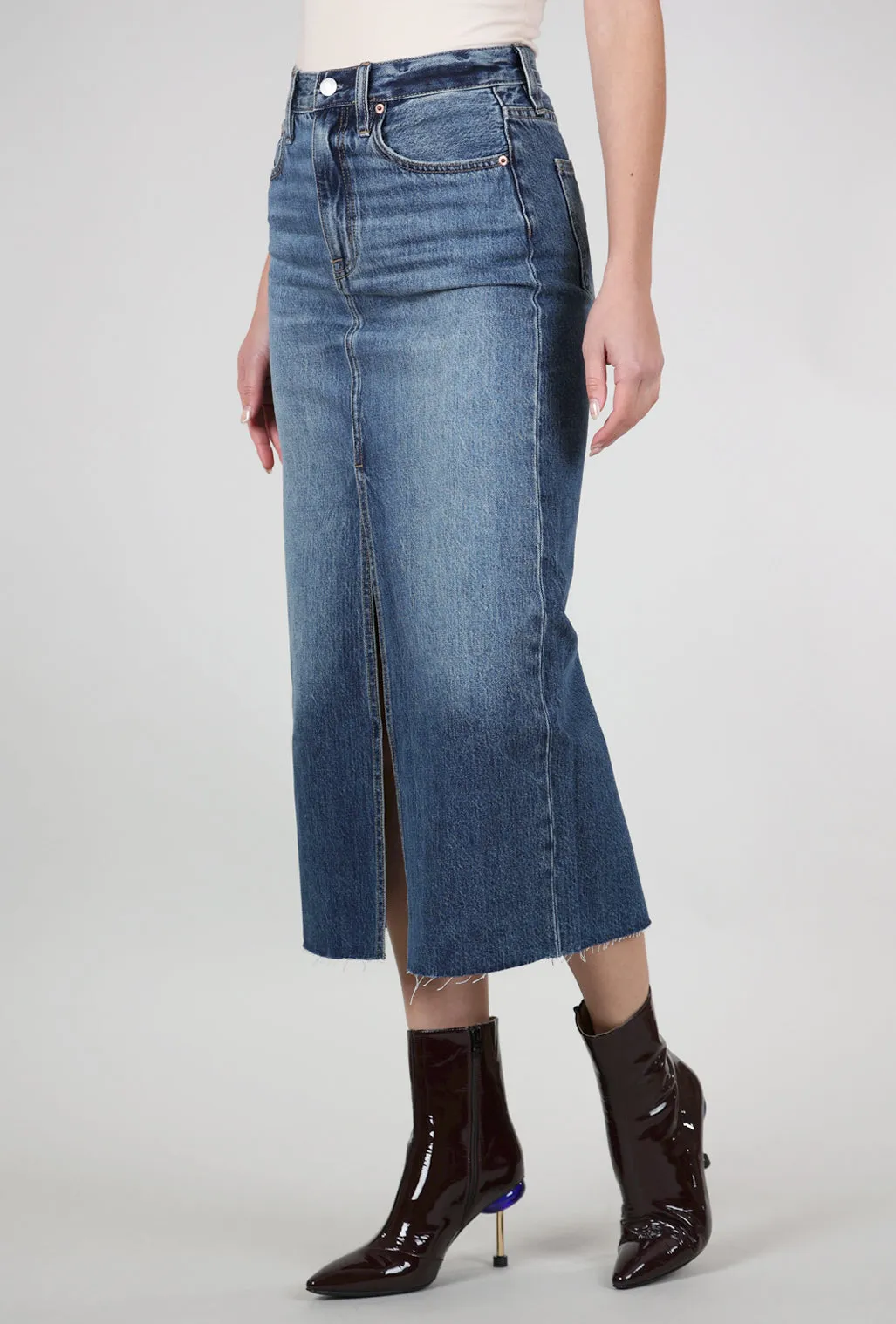 Alice High-Rise Midi Skirt, Fairfax Blue