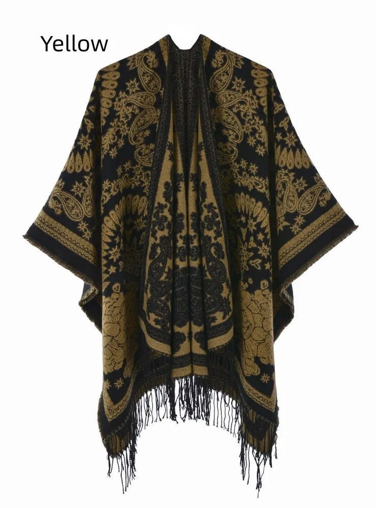 Autumn and Winter Scarves Ladies Retro National Wind Shawl
