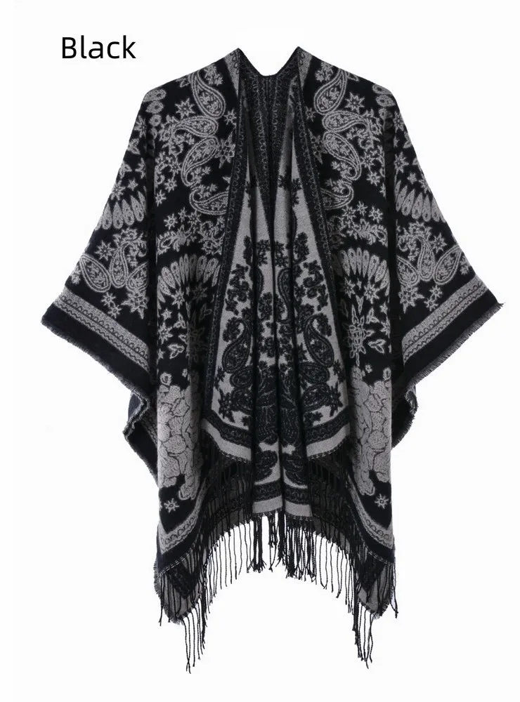 Autumn and Winter Scarves Ladies Retro National Wind Shawl