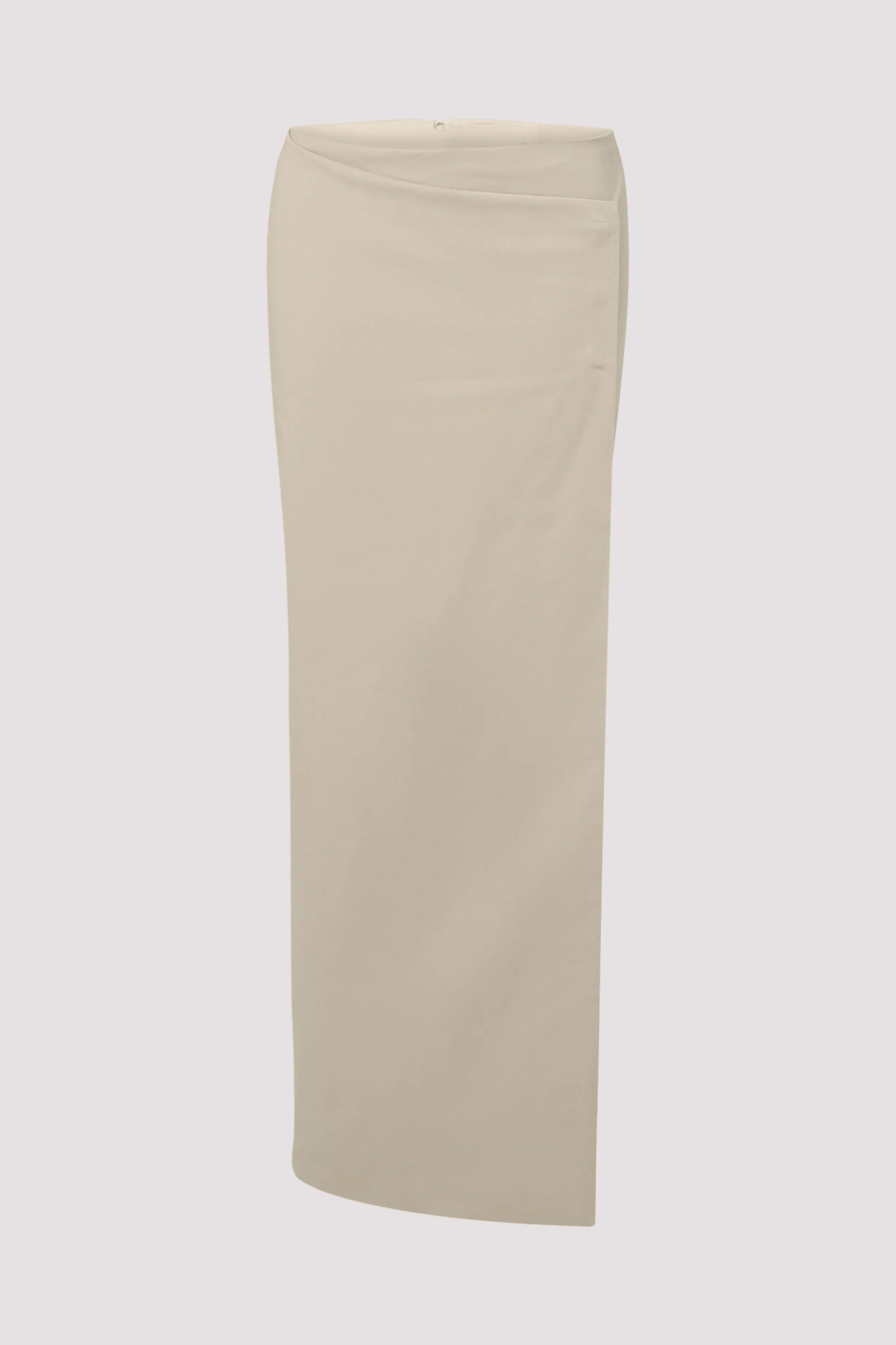 Beige Column Wrap Skirt