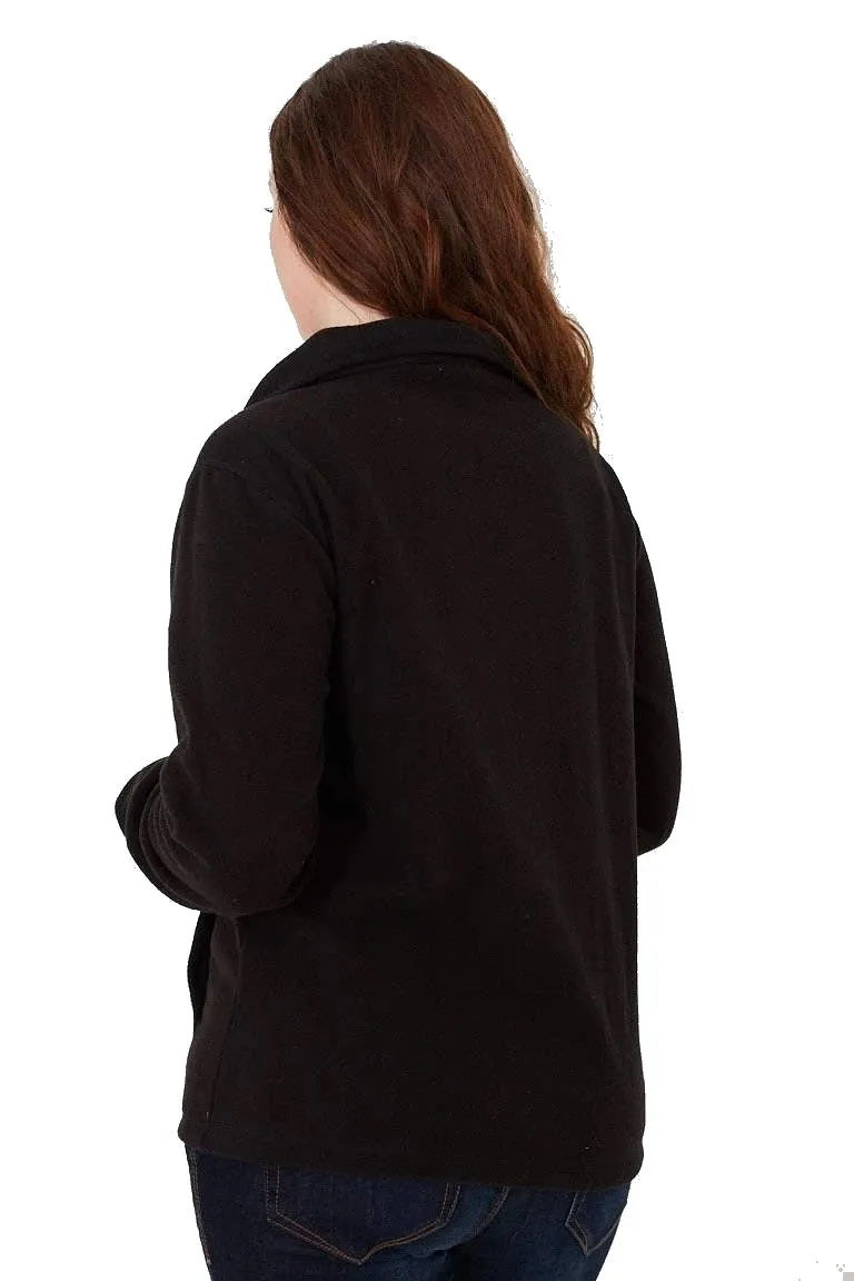Black Scott Full Zip Long Sleeve Soft Fleece Jacket
