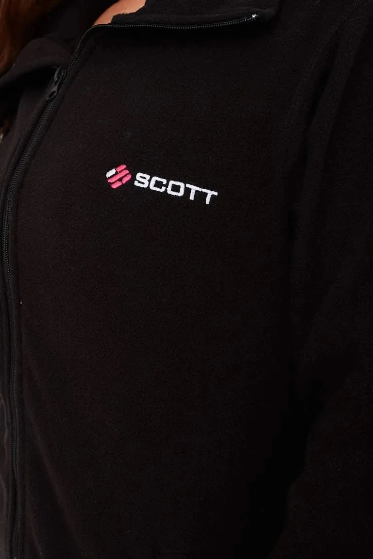 Black Scott Full Zip Long Sleeve Soft Fleece Jacket