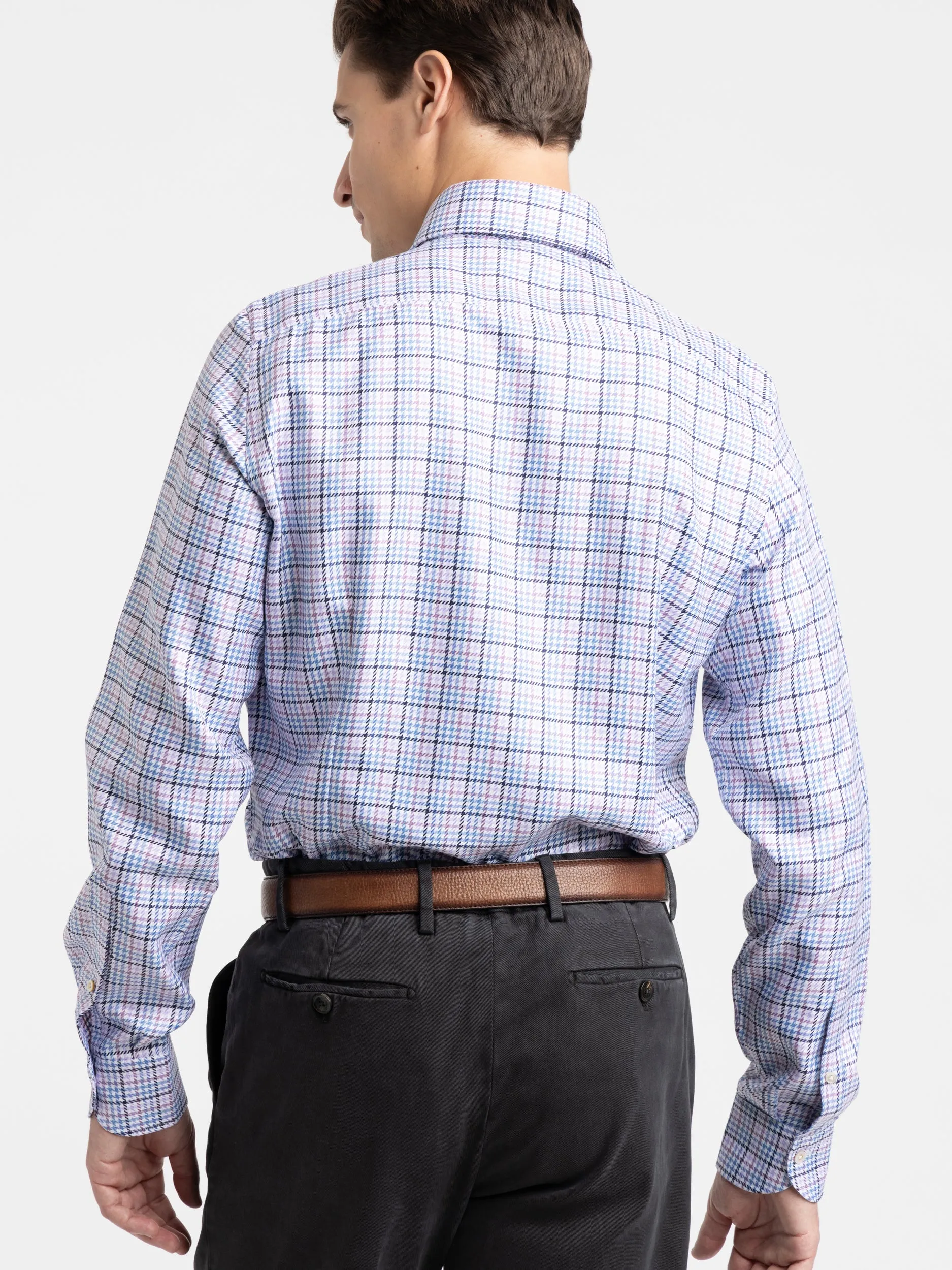 Blue/Purple Houndstooth Modern Fit Dress Shirt