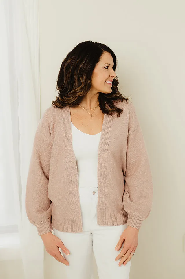 Bubble Bell Sleeve Open Cardigan