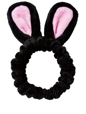 CHASIN’ RABBITS Spa Headband for Washing Face – Black Rabbit | Skincare Headbands Makeup Headband for Washing Face | Black Headband Hair Styling Accessories Face Wash Headband (8.26" X 5.5")