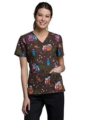 Cherokee CK614 Mock Wrap Scrub Top