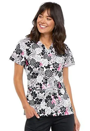 Cherokee CK616 Mock Wrap Scrub Top Small