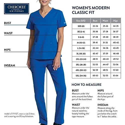 Cherokee Prints Women Scrubs Top Mock Wrap CK614