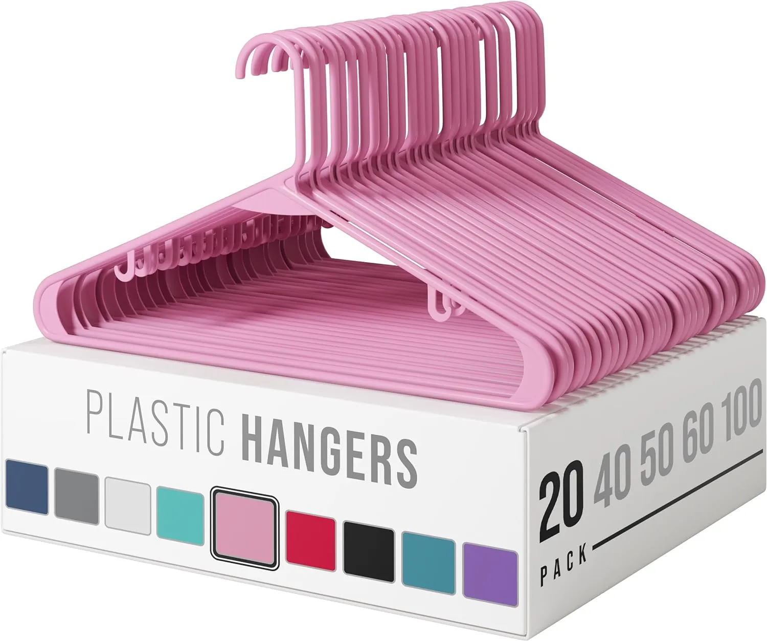 Clothes Hangers Plastic 20 Pack - White Plastic Hangers - Makes The Perfect Coat Hanger and General Space Saving Clothes Hangers for Closet - Percheros Ganchos Para Colgar Ropa Hangars