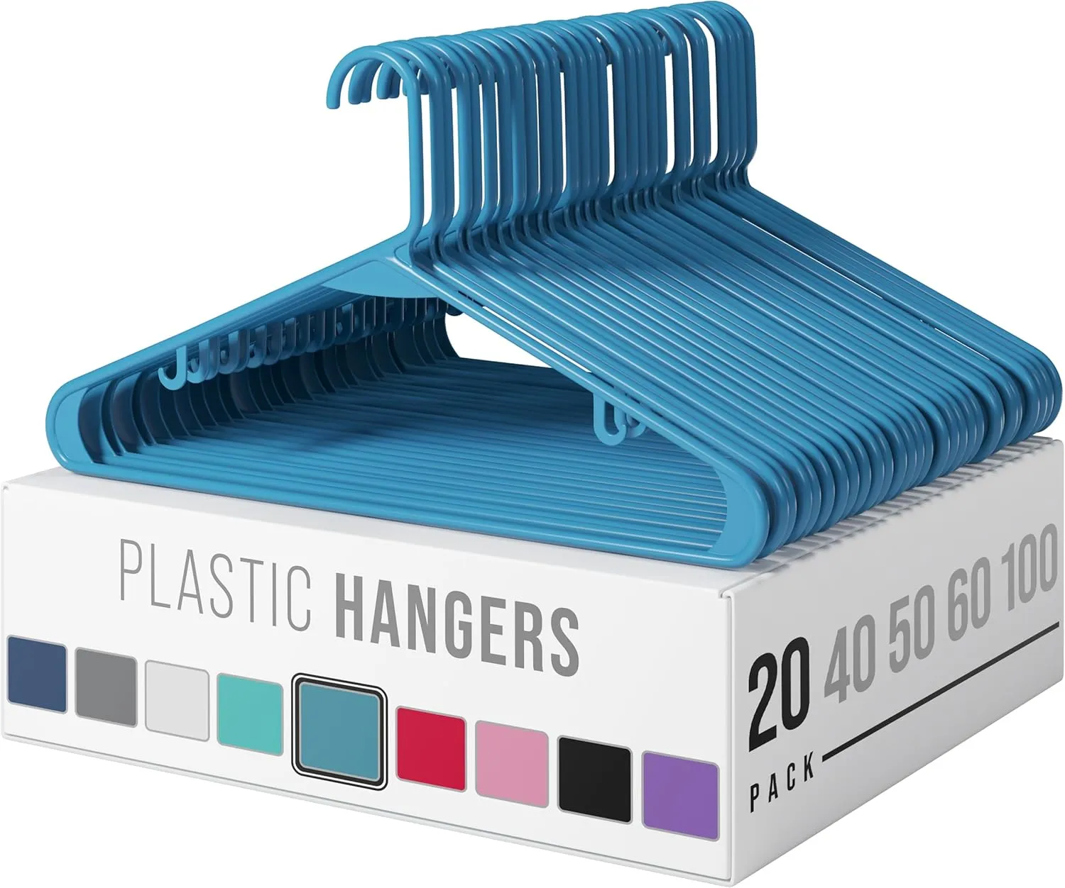 Clothes Hangers Plastic 20 Pack - White Plastic Hangers - Makes The Perfect Coat Hanger and General Space Saving Clothes Hangers for Closet - Percheros Ganchos Para Colgar Ropa Hangars