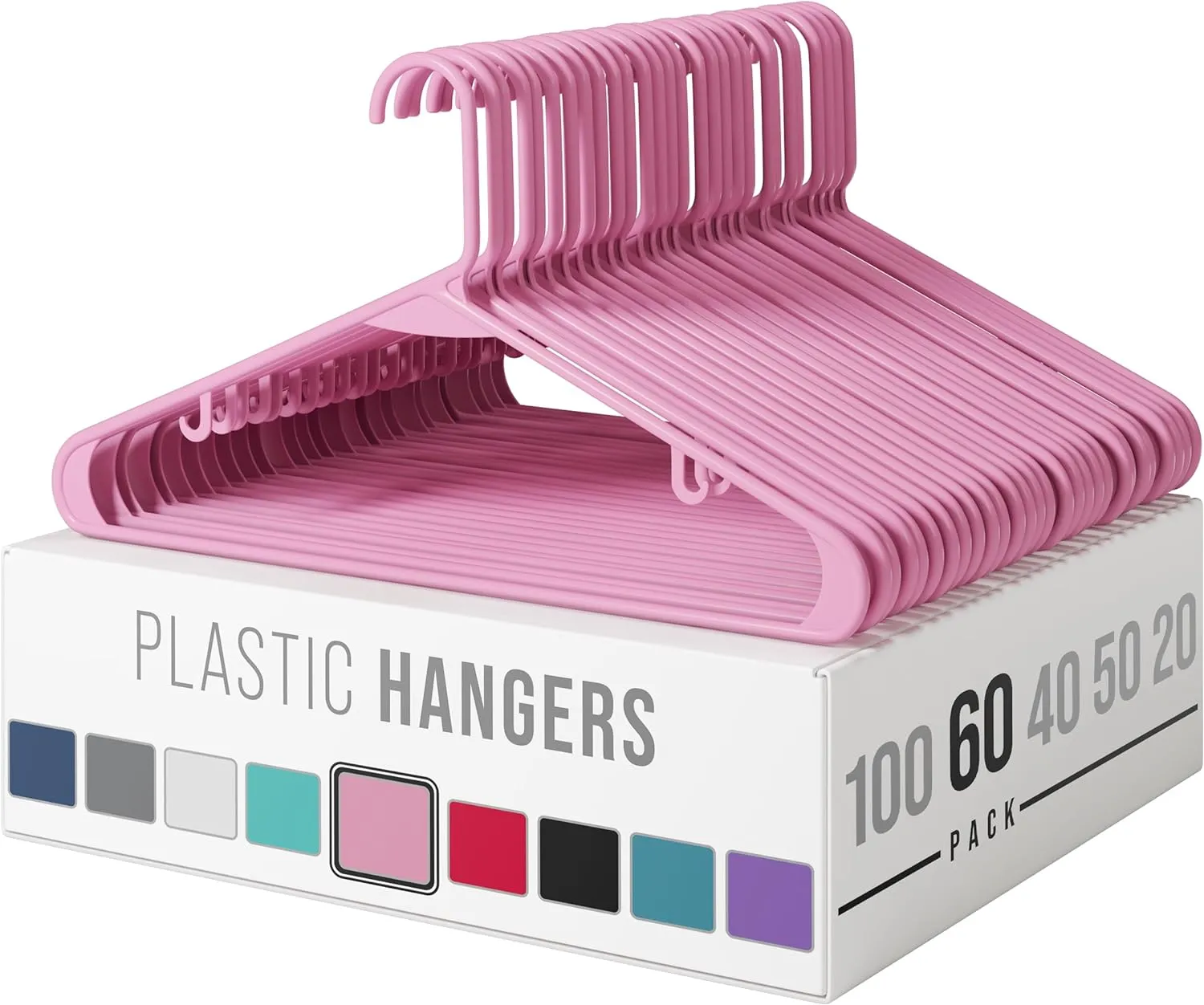 Clothes Hangers Plastic 20 Pack - White Plastic Hangers - Makes The Perfect Coat Hanger and General Space Saving Clothes Hangers for Closet - Percheros Ganchos Para Colgar Ropa Hangars