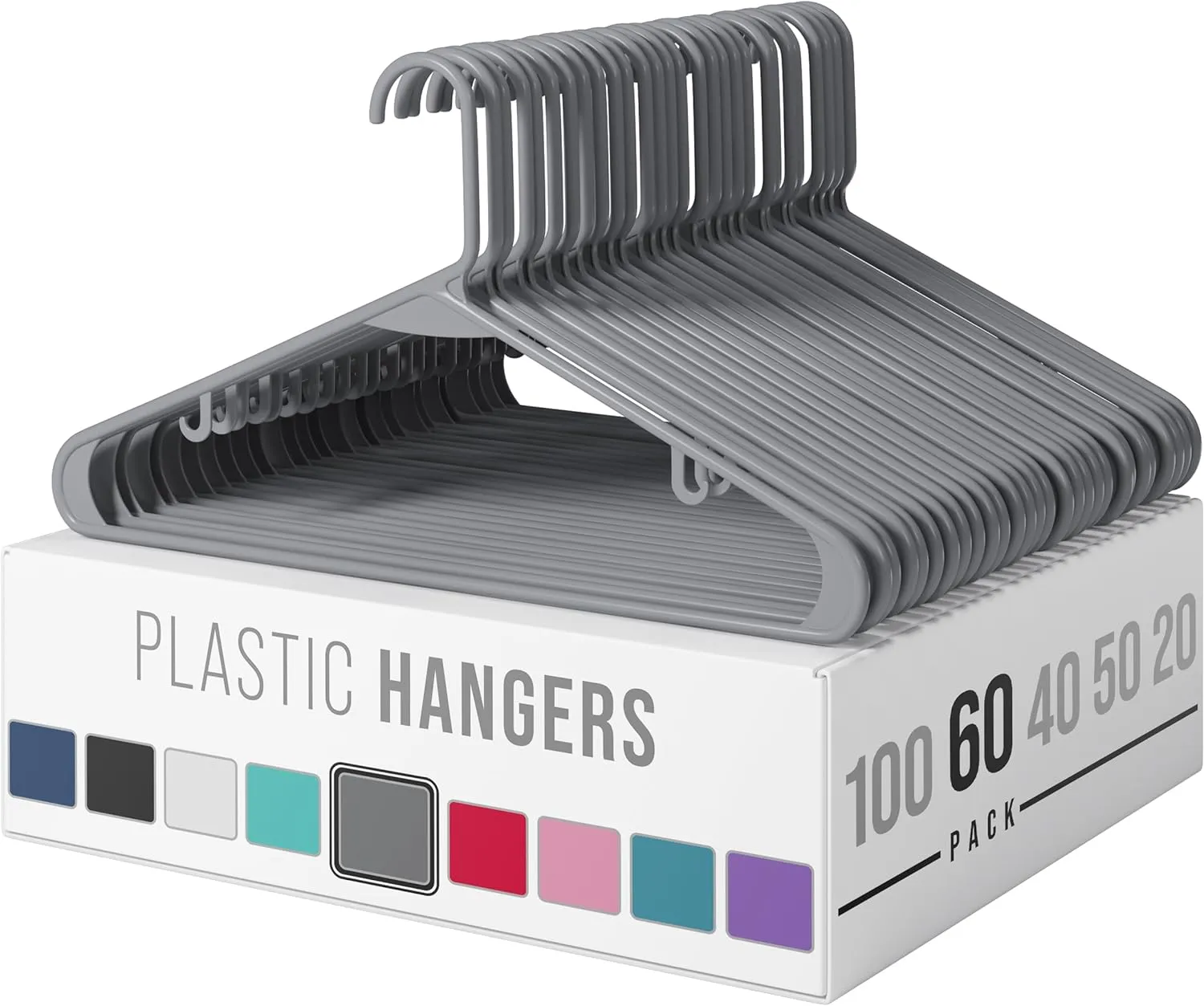 Clothes Hangers Plastic 20 Pack - White Plastic Hangers - Makes The Perfect Coat Hanger and General Space Saving Clothes Hangers for Closet - Percheros Ganchos Para Colgar Ropa Hangars