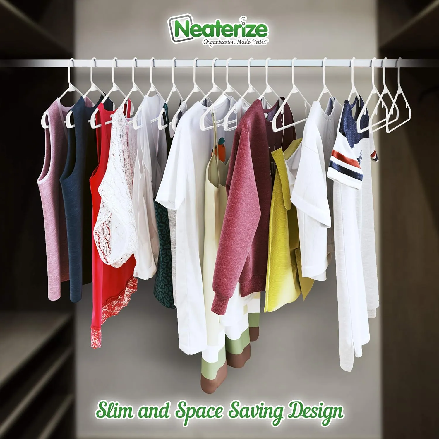 Clothes Hangers Plastic 20 Pack - White Plastic Hangers - Makes The Perfect Coat Hanger and General Space Saving Clothes Hangers for Closet - Percheros Ganchos Para Colgar Ropa Hangars