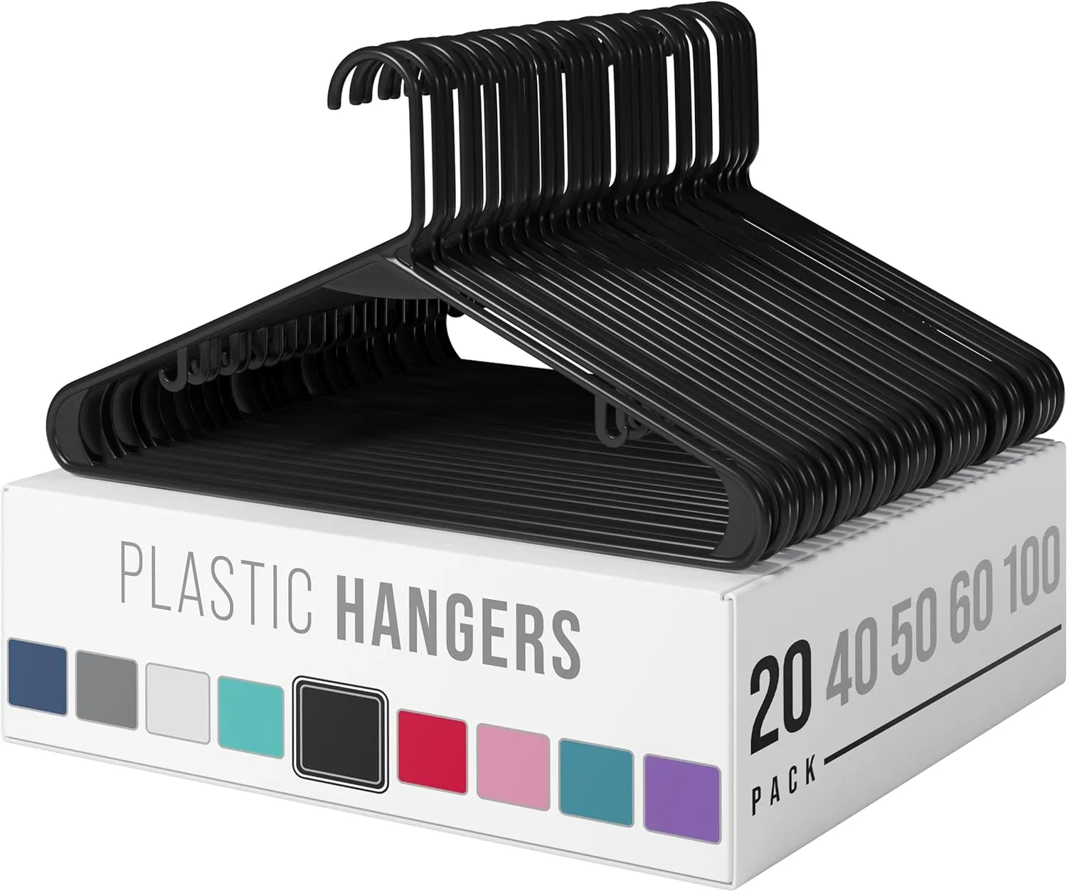Clothes Hangers Plastic 20 Pack - White Plastic Hangers - Makes The Perfect Coat Hanger and General Space Saving Clothes Hangers for Closet - Percheros Ganchos Para Colgar Ropa Hangars
