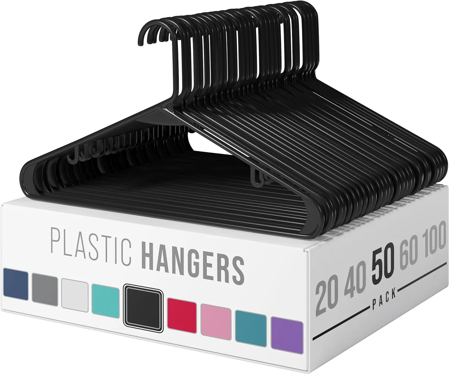 Clothes Hangers Plastic 20 Pack - White Plastic Hangers - Makes The Perfect Coat Hanger and General Space Saving Clothes Hangers for Closet - Percheros Ganchos Para Colgar Ropa Hangars