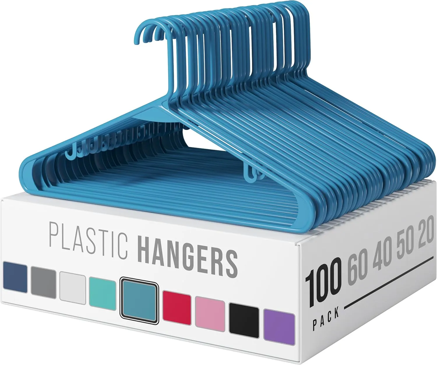 Clothes Hangers Plastic 20 Pack - White Plastic Hangers - Makes The Perfect Coat Hanger and General Space Saving Clothes Hangers for Closet - Percheros Ganchos Para Colgar Ropa Hangars