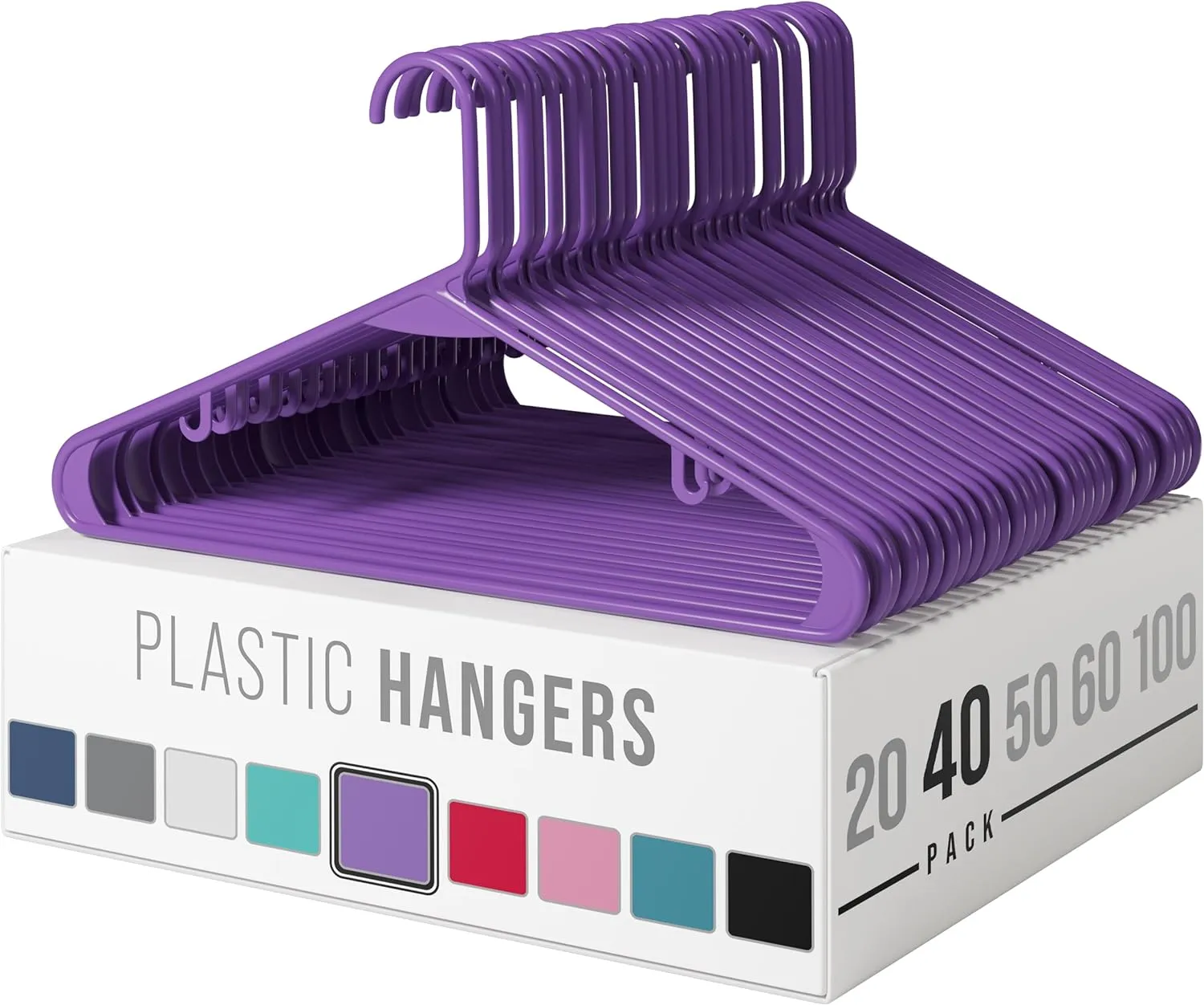 Clothes Hangers Plastic 20 Pack - White Plastic Hangers - Makes The Perfect Coat Hanger and General Space Saving Clothes Hangers for Closet - Percheros Ganchos Para Colgar Ropa Hangars