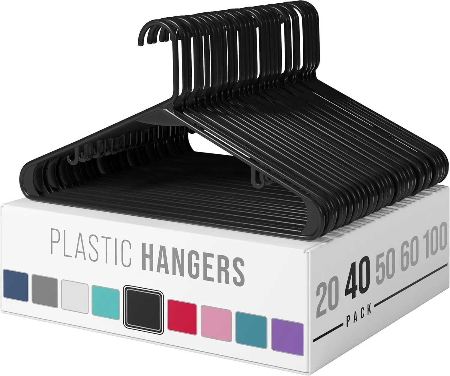 Clothes Hangers Plastic 20 Pack - White Plastic Hangers - Makes The Perfect Coat Hanger and General Space Saving Clothes Hangers for Closet - Percheros Ganchos Para Colgar Ropa Hangars