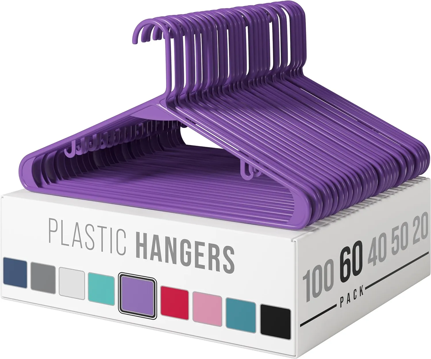 Clothes Hangers Plastic 20 Pack - White Plastic Hangers - Makes The Perfect Coat Hanger and General Space Saving Clothes Hangers for Closet - Percheros Ganchos Para Colgar Ropa Hangars