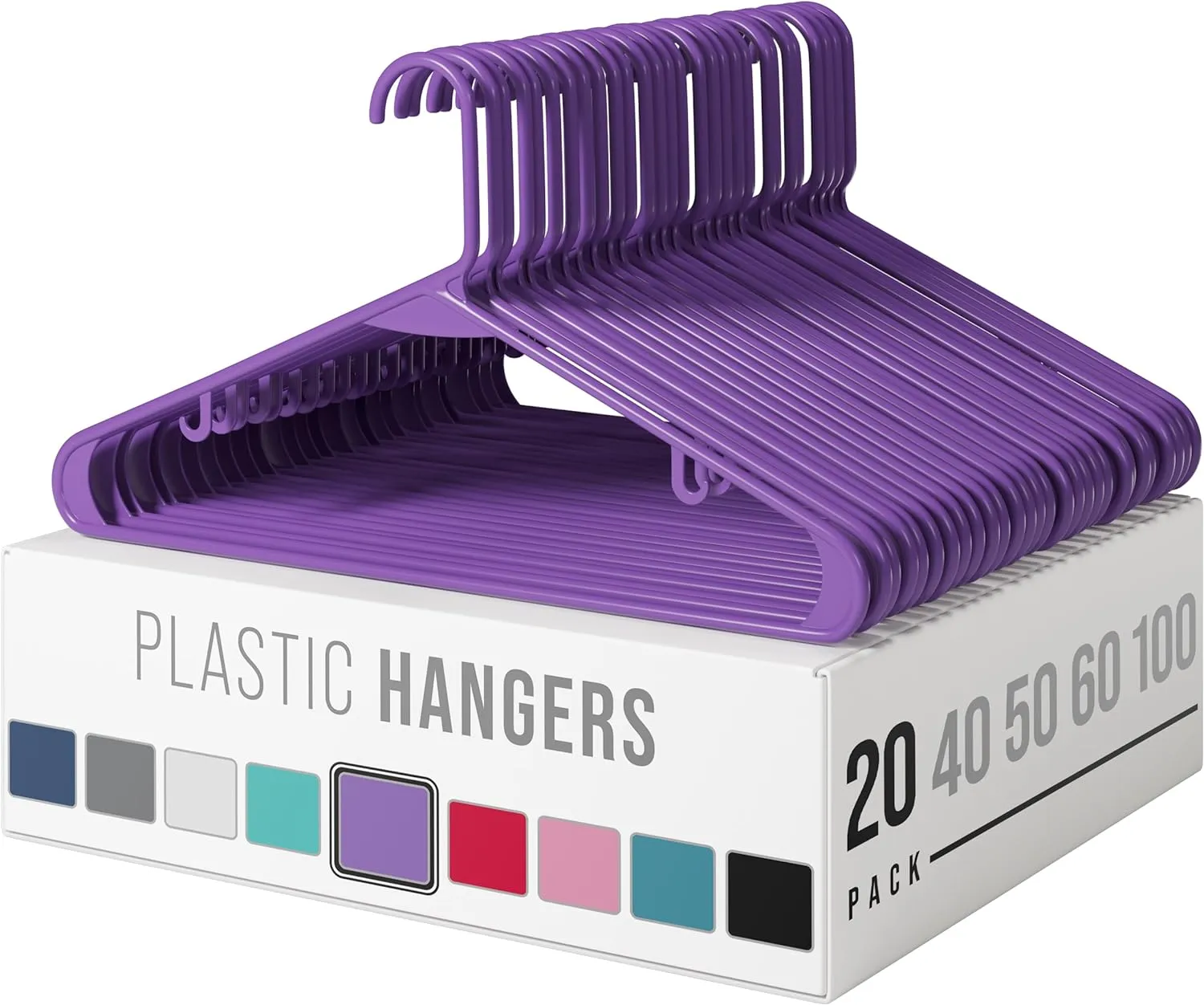 Clothes Hangers Plastic 20 Pack - White Plastic Hangers - Makes The Perfect Coat Hanger and General Space Saving Clothes Hangers for Closet - Percheros Ganchos Para Colgar Ropa Hangars