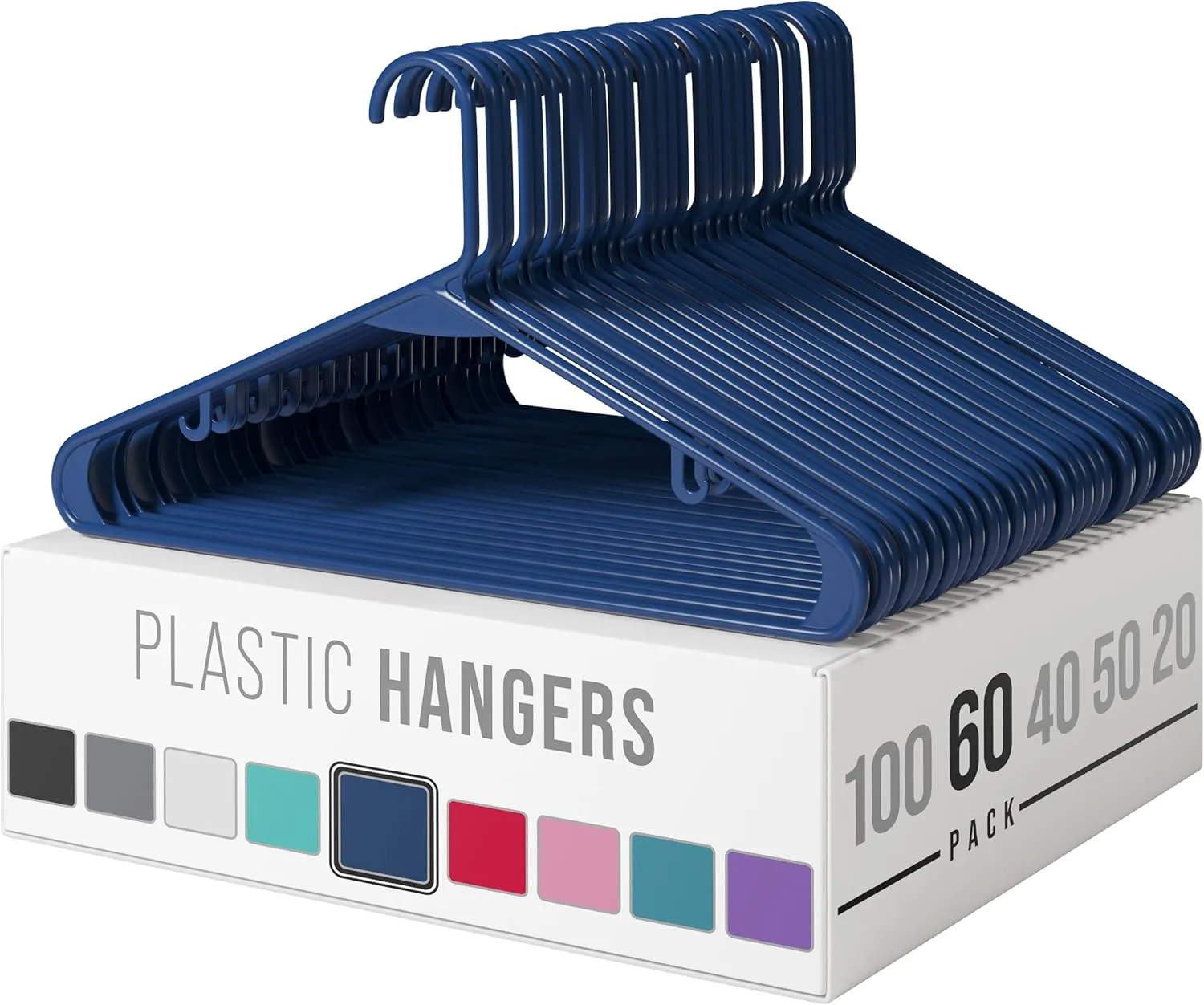 Clothes Hangers Plastic 20 Pack - White Plastic Hangers - Makes The Perfect Coat Hanger and General Space Saving Clothes Hangers for Closet - Percheros Ganchos Para Colgar Ropa Hangars