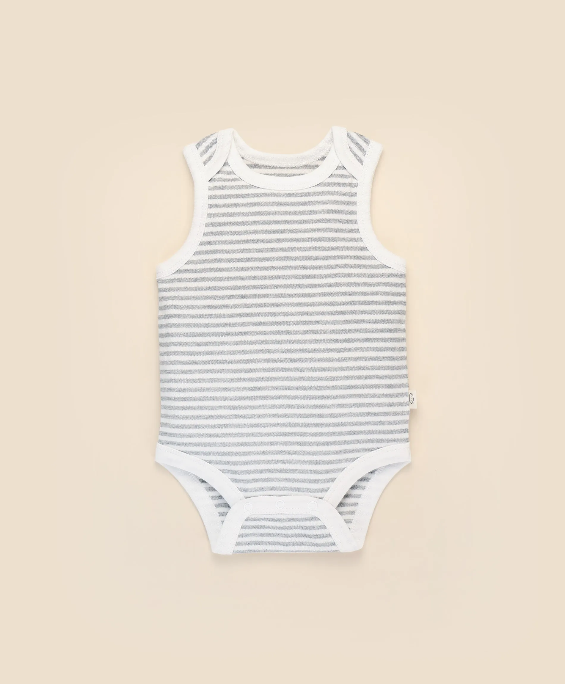 Comfy baby singlet bodysuit - Grey stripes