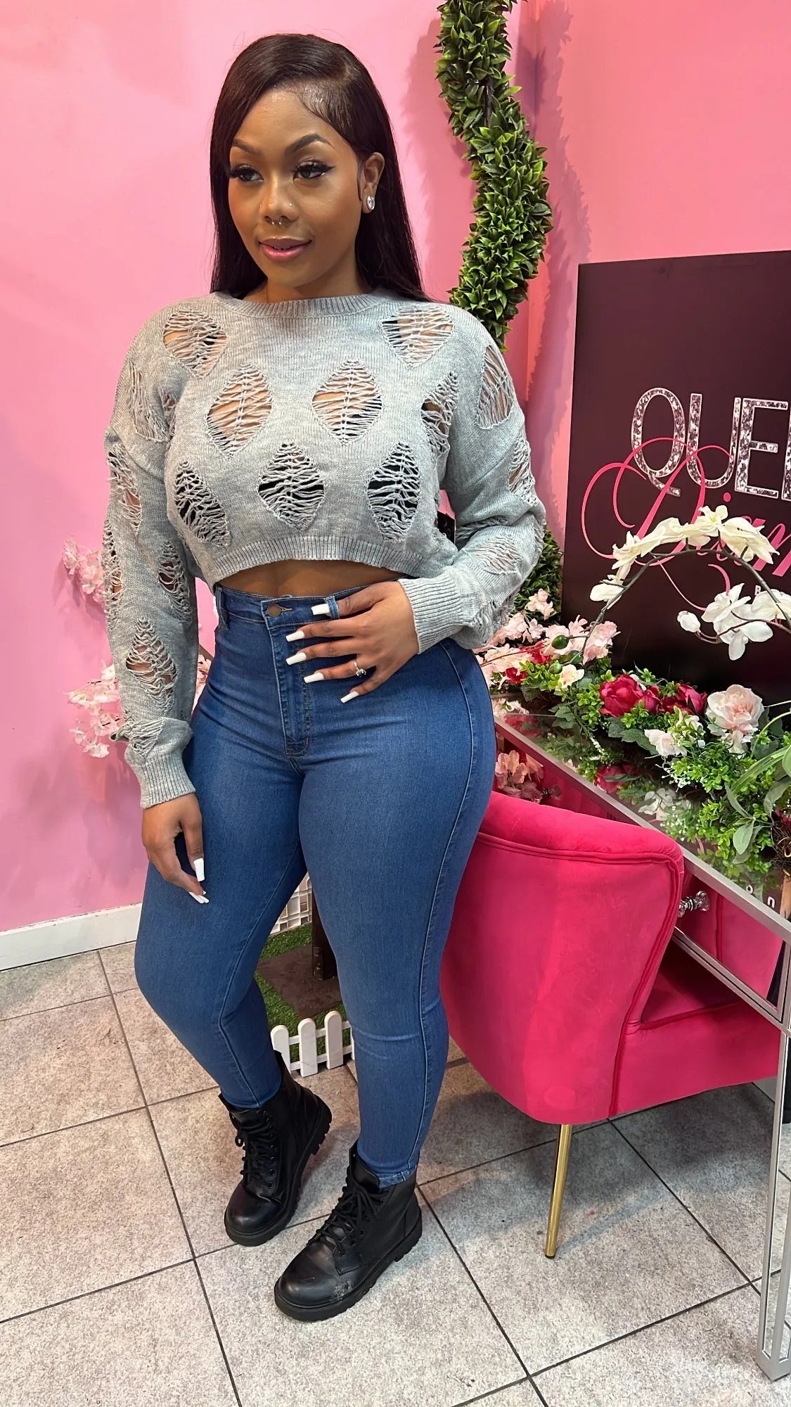 Destroyed Sweater - Gray