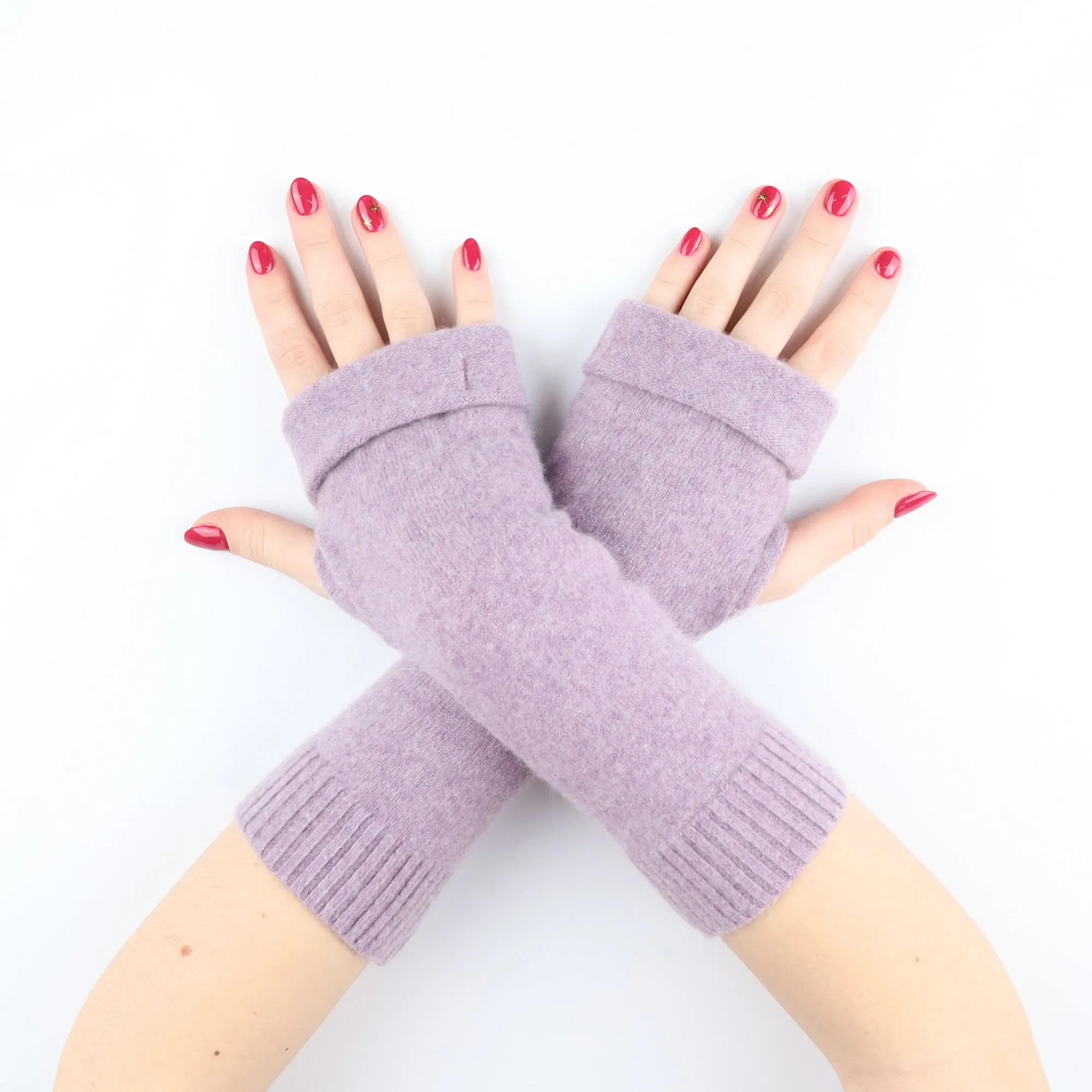 Dusky Lavender Fingerless Gloves