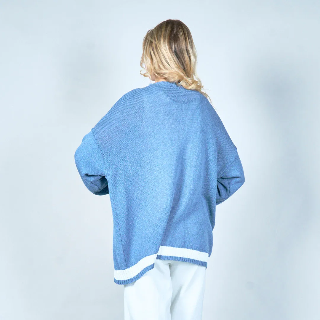 Embroidered open-front cardigan wholesale