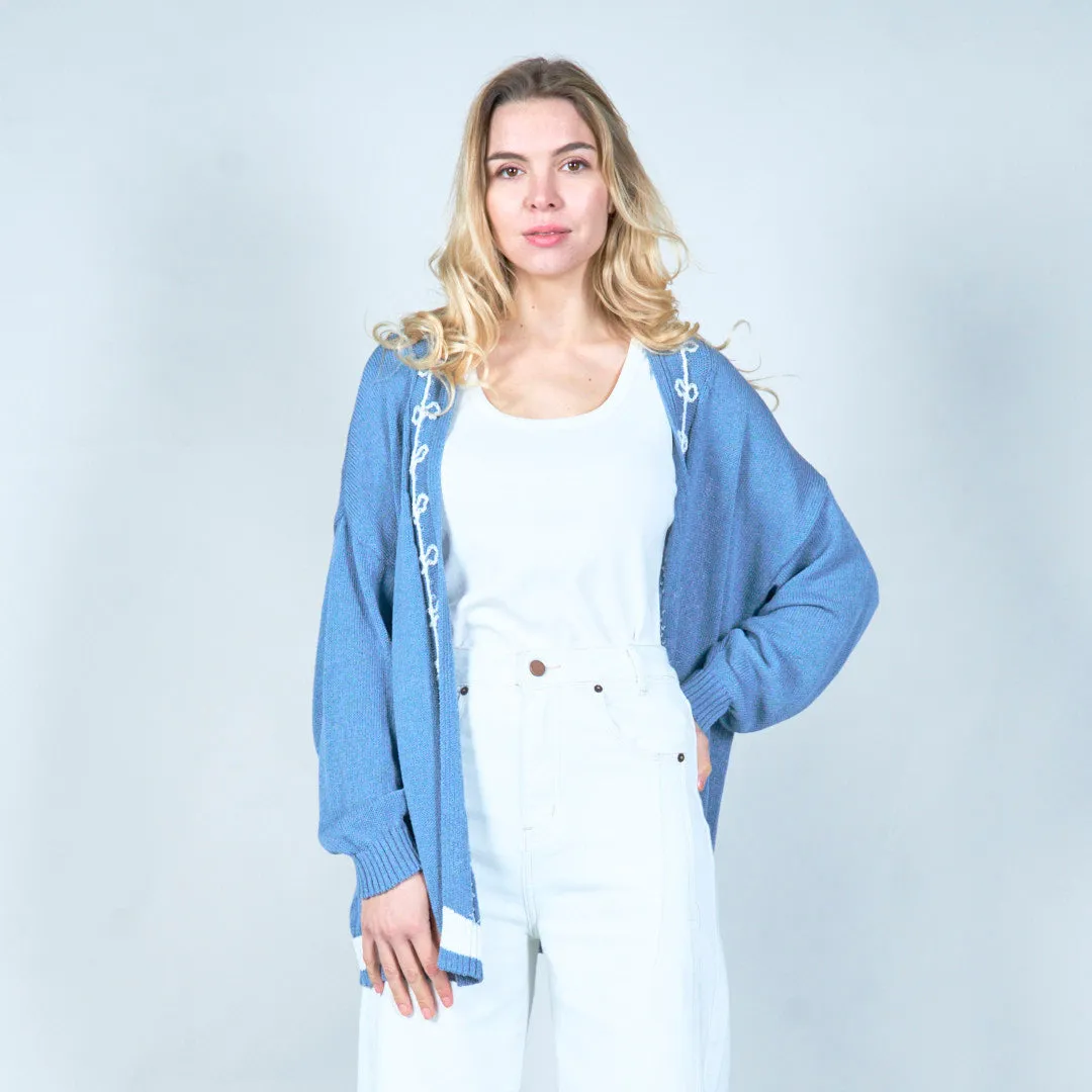 Embroidered open-front cardigan wholesale