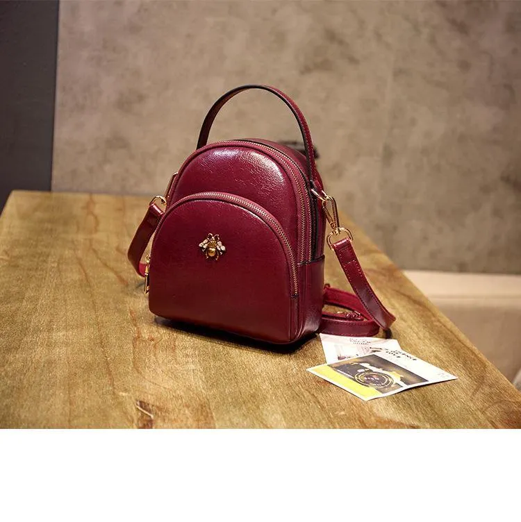 Exotic Wax Leather Casual Bag