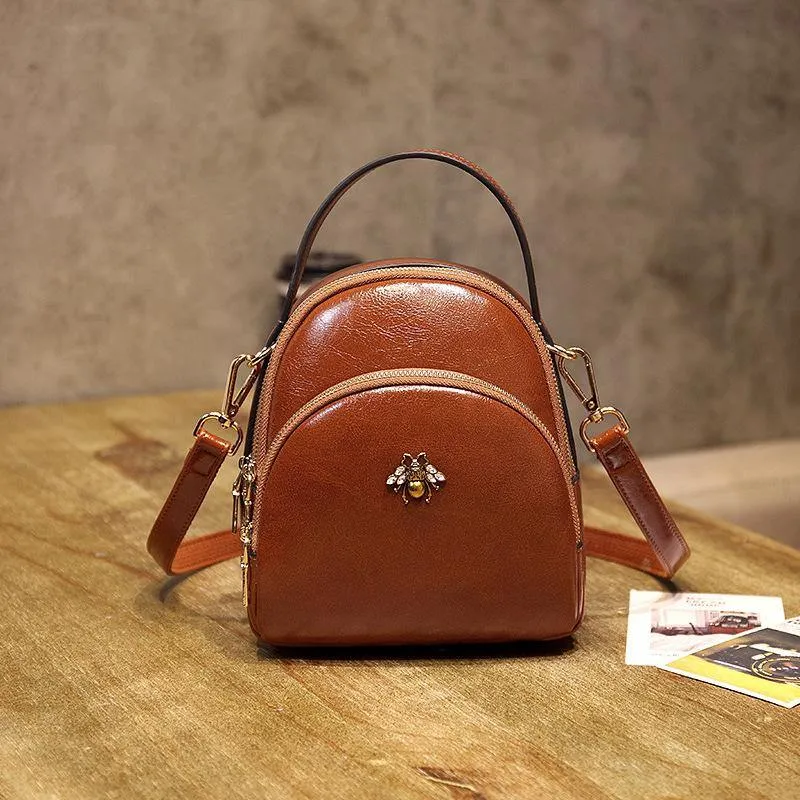 Exotic Wax Leather Casual Bag