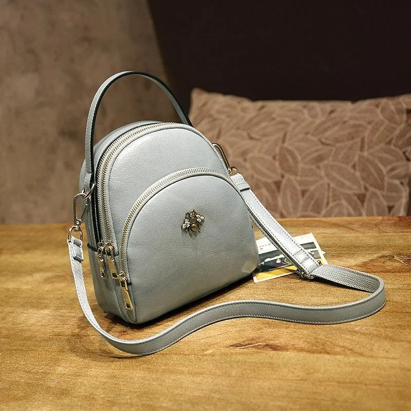Exotic Wax Leather Casual Bag