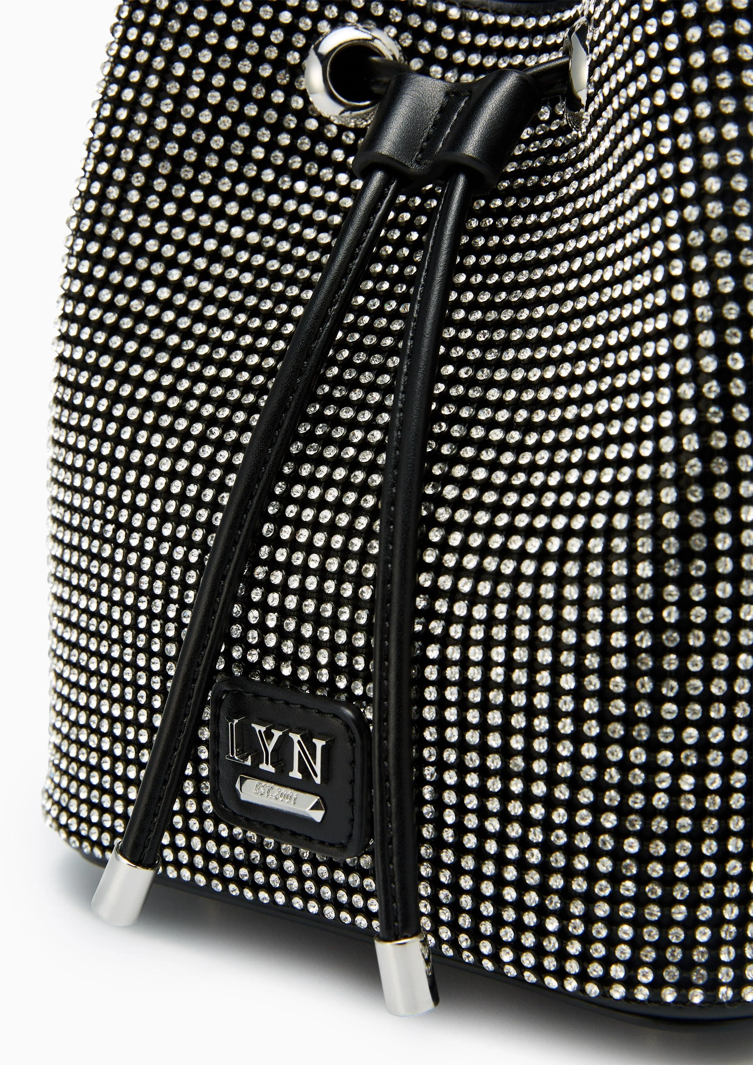 Gareth Crystal Bucket Bag S Black