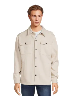 George Men's Knit Fleece Shirt Jacket with Chest Pockets, Sizes S-3XL