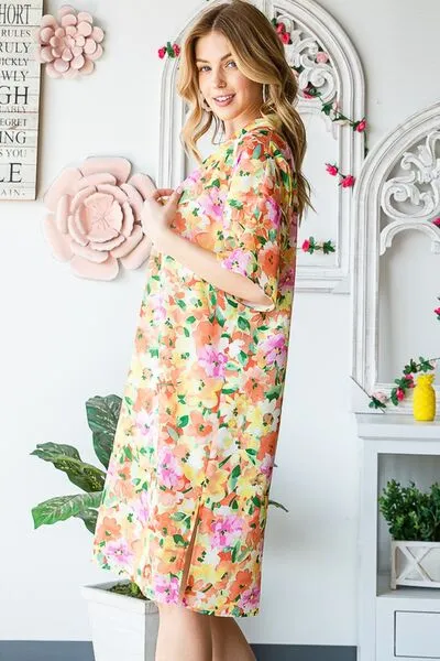 Heimish  Multi Color Floral Open Cardigan Plus Size