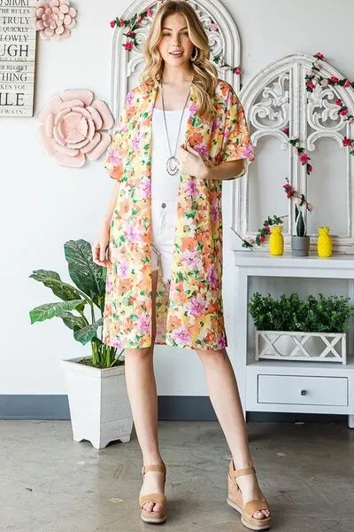 Heimish  Multi Color Floral Open Cardigan Plus Size