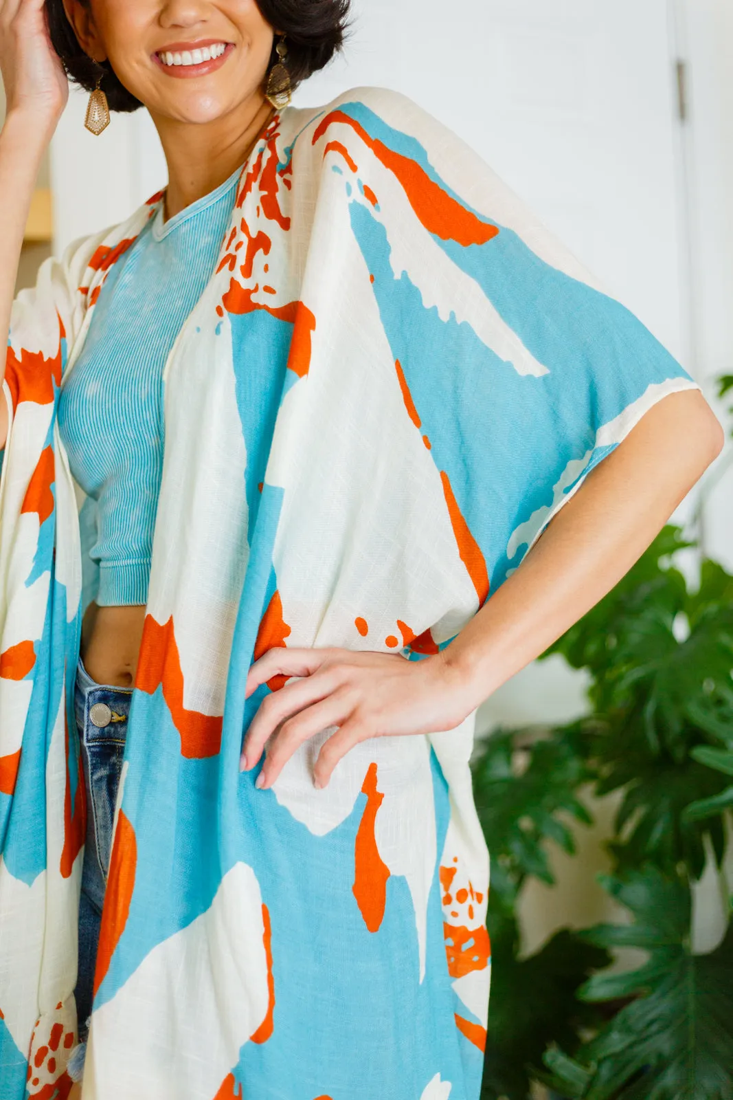 Island Vibes Floral Kimono Cardigan