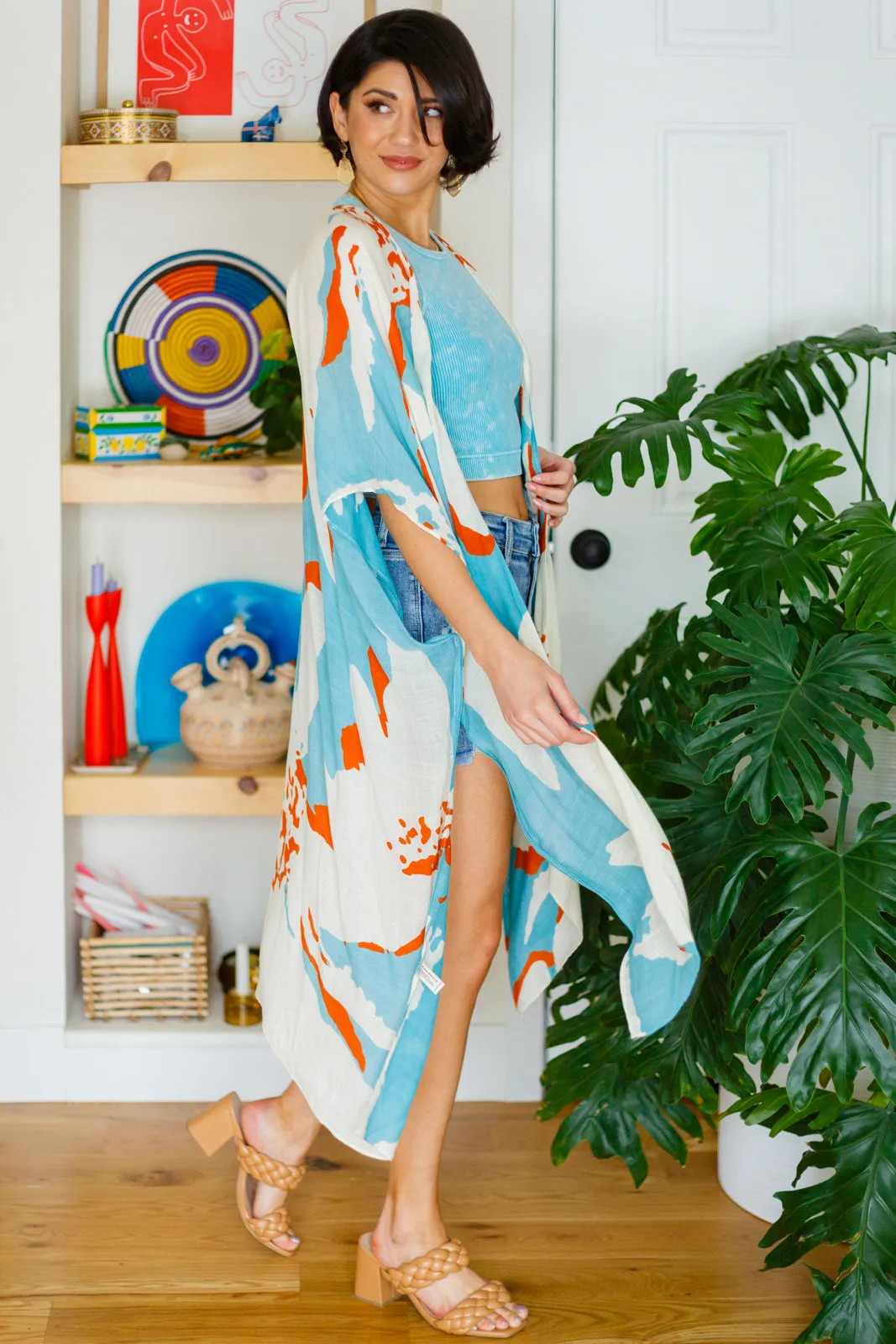 Island Vibes Floral Kimono Cardigan
