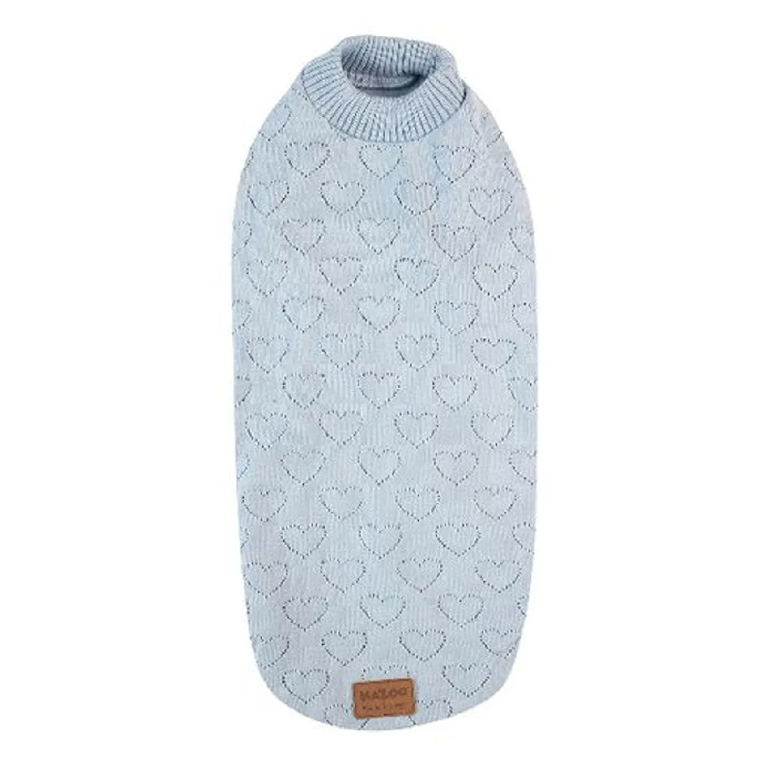 Kazoo Heart Knit Dog Jumper Blue 27cm