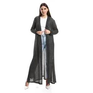 Lace Up Long Sleeves Cardigan (33241) - Kady