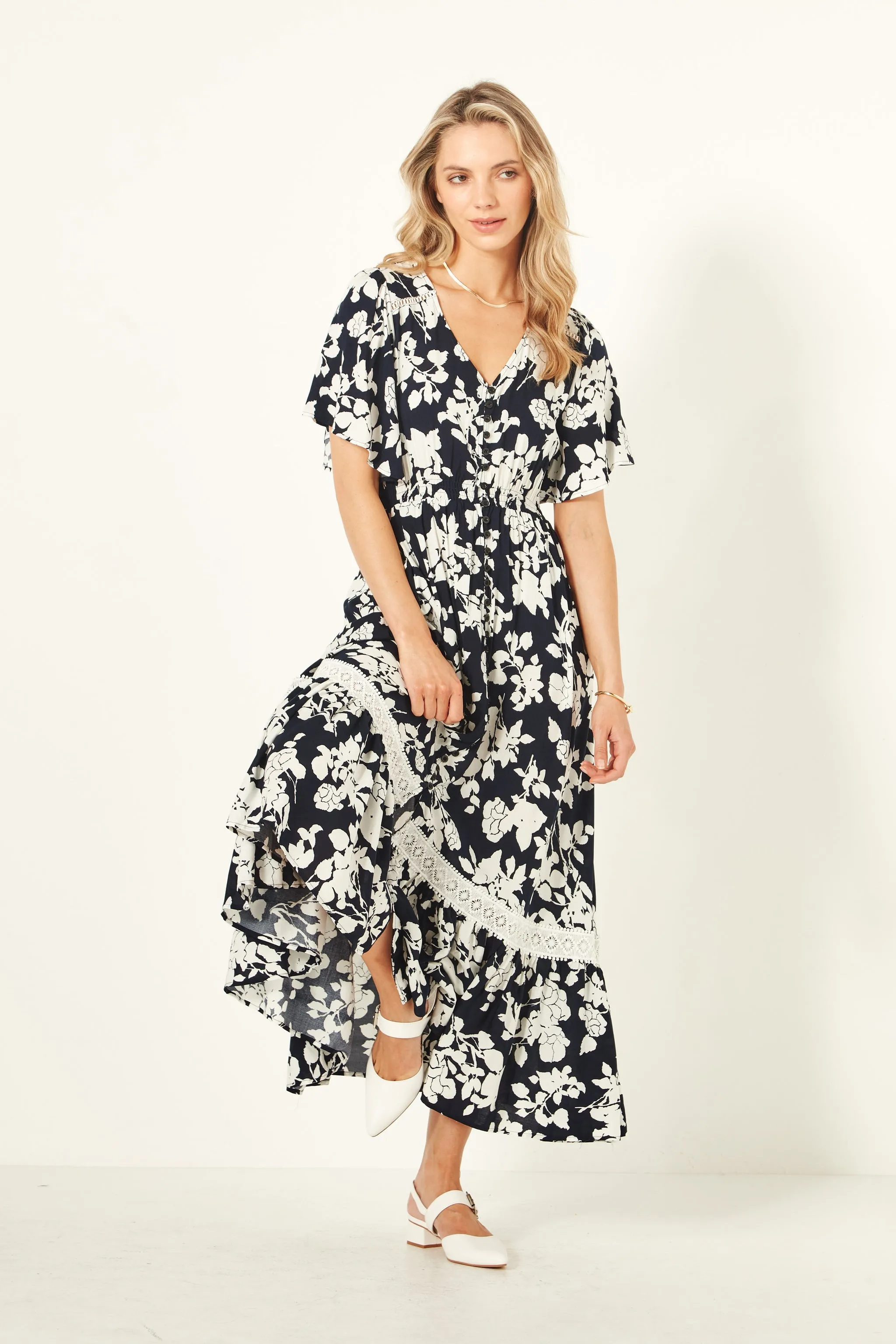 Lemon Tree Jolander Dress Navy Floral
