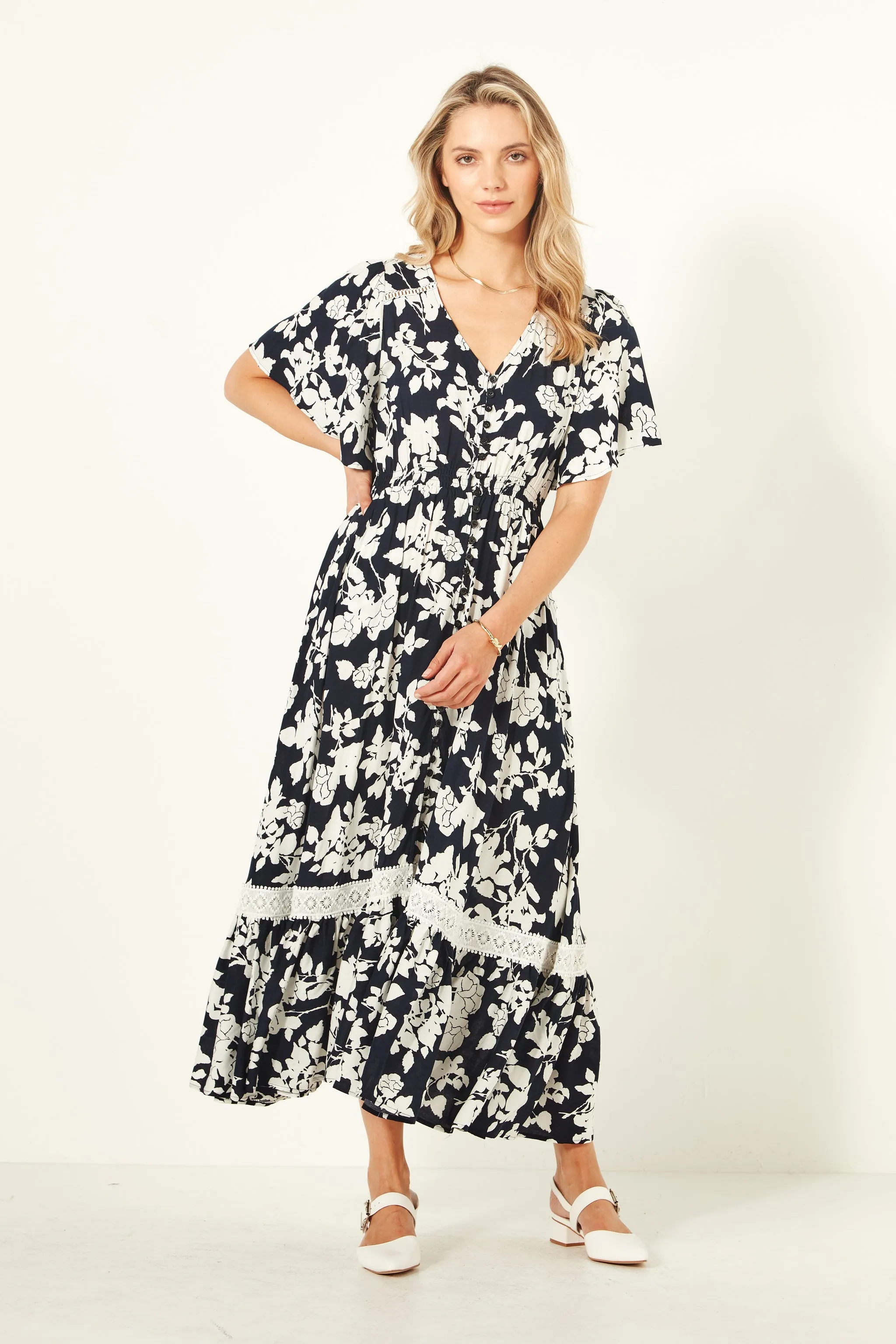 Lemon Tree Jolander Dress Navy Floral