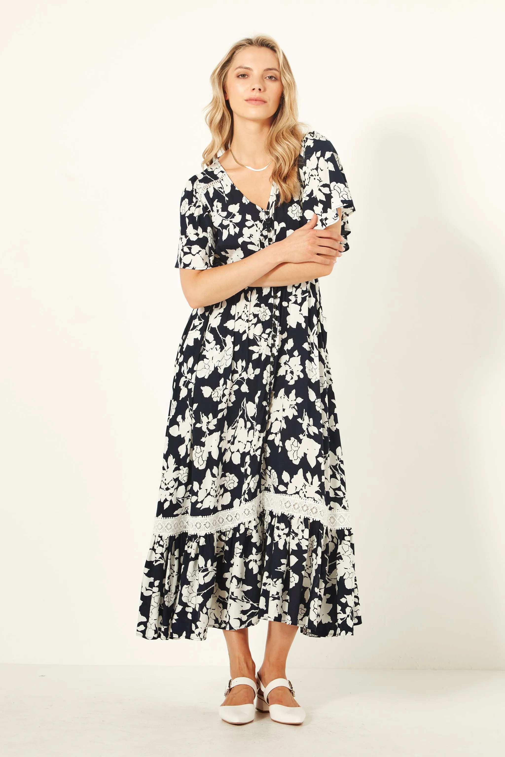 Lemon Tree Jolander Dress Navy Floral